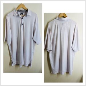 Foot Joy Short Sleeve Polo Golf Shirt White/Grey sz L